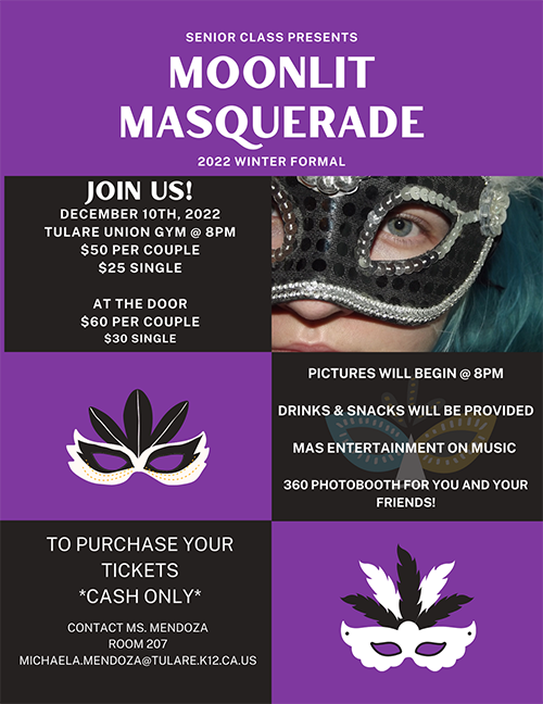 Mission Oak High School Moonlit Masquerade Flyer